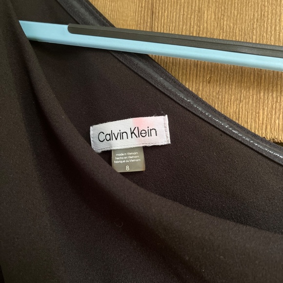 Calvin Klein Womens One Shoulder Gown with Waist Ruch Black Wrap Skirt Size 8 - Picture 7 of 14